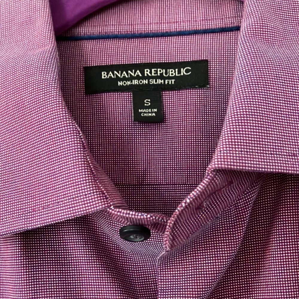 NWOT Mens Banana Republic Oxford Cotton Non-Iron Slim Fit Shirt, size S